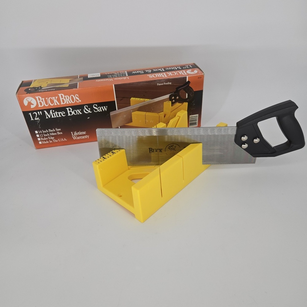 Buck Bros 12 Inch‎ Mitre Box & 14 Inch Back Saw -  40328 Saw Mitre Box Ruler USA